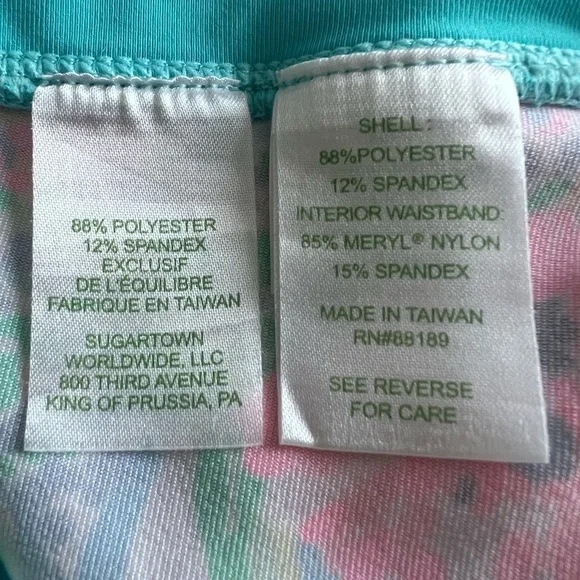 Lilly Pulitzer Leggings Tropical Floral in Aqua and Pink Sz/M - Picture 7 of 7